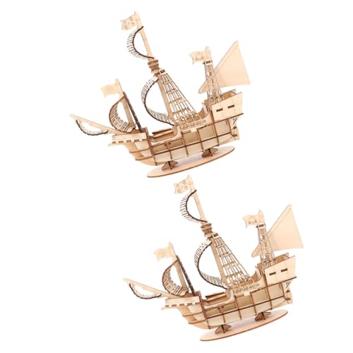 TOYANDONA 2 Sätze Holzpuzzle Segelboot Modellbausatz Detailreiches DIY Segelschiff für Erwachsene und Handgefertigtes Holzmodell Pädagogisches Geduld und Beobachtung von TOYANDONA