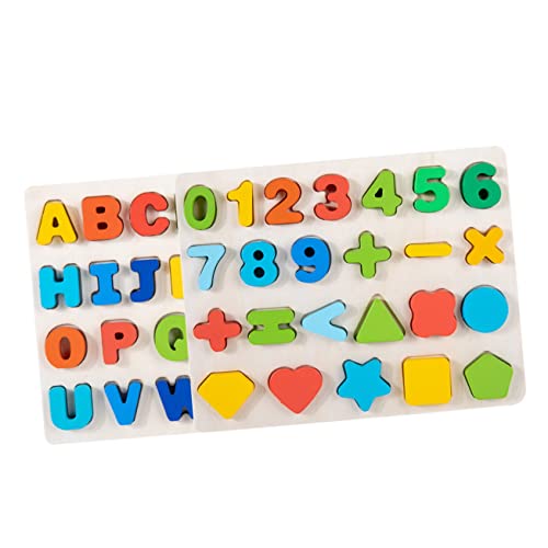 TOYANDONA 2 Sätze Holzpuzzle für Kleinkinder Teiliges Alphabet und Zahlen Puzzle Lernspielzeug für Fördert Kognitive Fähigkeiten und Hand Augen Koordination Geeignet für Ab Jahren von TOYANDONA