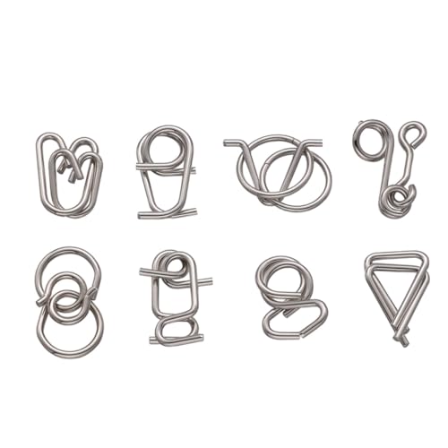 TOYANDONA 2 Sätze Intelligenz drahtpuzzle Metall Gehirntrainer Knobelspiel für Erwachsene Traditionelles Chinesisches Fördert Kreatives Denken und Konzentration Geschenkidee von TOYANDONA