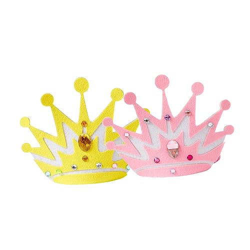 TOYANDONA 2 Sätze Königin Krone Selber Machen Krone Für Mädchen Party Für Geburtstagskronen Im Klassenzimmer Kronenmaterialien Kronenaufkleber Kronen Für Nicht Gewebt von TOYANDONA