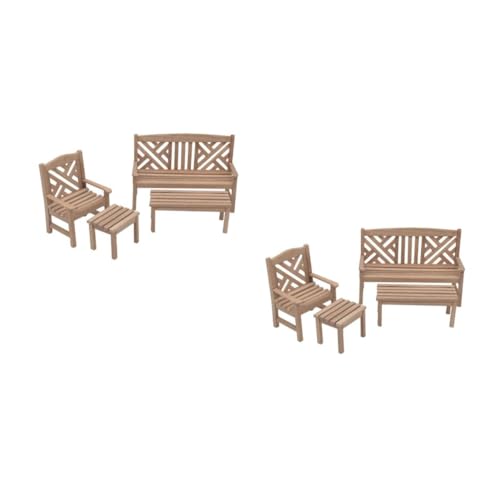 TOYANDONA 2 Sätze Mini-möbelmodell Mini-gartenstuhl Im Freien Miniaturgartenverzierung Stühle Mini-möbelornament-kit Puppenstubenstuhl Gartenmöbel Verzierung Mini-gartenmöbel Holz von TOYANDONA