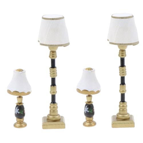 TOYANDONA 2 Sätze Mini-Stehlampe Mini-Puppen Mini-Möbel Resin lamp Dekorative Tischlampe Modelle Laterne Mikro-Tischleuchte Mini-Hausversorgung LED Puppenhaus Nachtlicht Wandlampe Zubehör von TOYANDONA