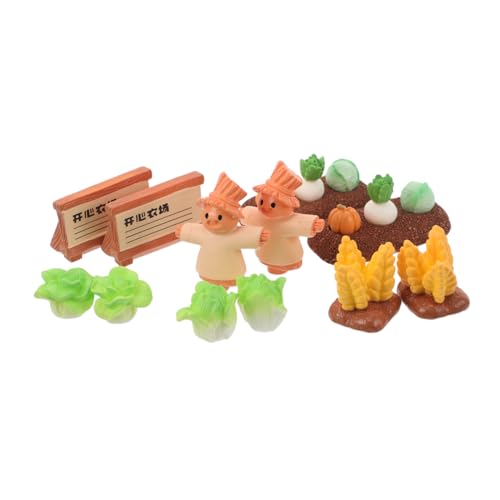 TOYANDONA 2sätze Miniaturlandschaft Bauernhof Vogelscheuchen-Dekoration Miniatur- -Ornamenten Und Kürbis-Spielzeug Für Puppenhäuser Landschaftswerkzeuge Für Puppenhaus-Dekorationen von TOYANDONA