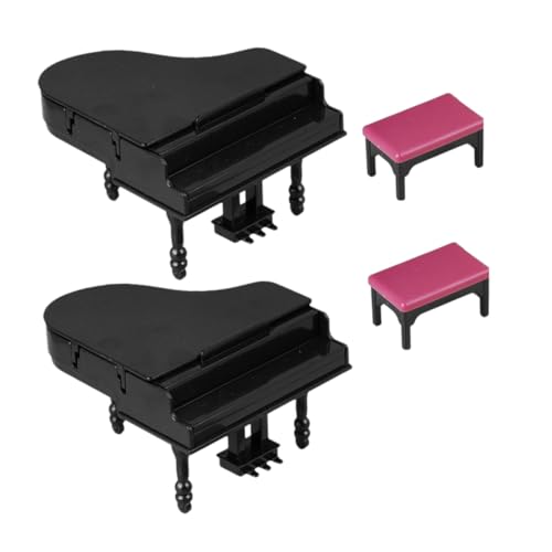 TOYANDONA 2 Sätze Miniatur Puppenhaus Flügel mit Hocker Detailliertes Piano Modell für DIY Dekoration Sammlerobjekt und Kreative Miniatur Szenerien Geschenkidee für Musikliebhaber und von TOYANDONA