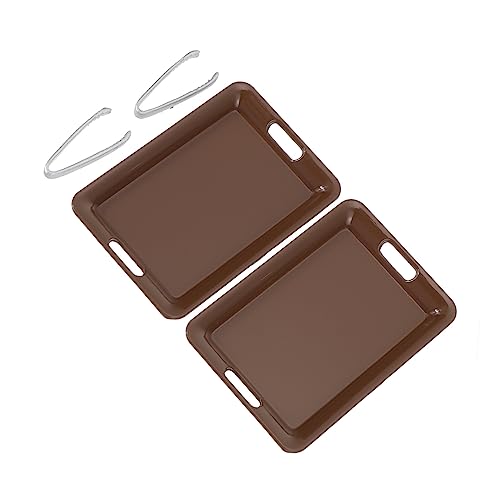 TOYANDONA 2 Sätze Miniatur Puppenhaus Küchenzubehör Brot Tabletts und Klammern Realistische Mini Brot Tabletts Kompaktes Puppenhaus Deko Zubehör von TOYANDONA