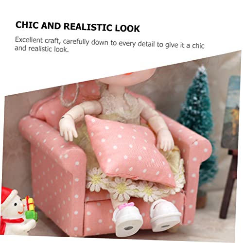 TOYANDONA 2 Sätze Miniatur Puppenhaus Möbel Teiliges Mini Sofa mit Kissen Wohnzimmer Dekoration für Puppenhaus Kleine Möbelmodelle von TOYANDONA