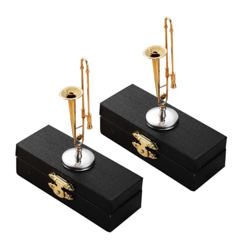TOYANDONA 2 Sätze Miniaturposaune Teilig mit Ständer und Etui Realistisch Detailliertes Mini Blasinstrument für Puppenhaus und Dekoration Platzsparend und Vielseitig für Büro und Zuhause TOYANDONA 2 Sätze Miniaturposaune Teilig mit Ständer und Etui Realistisch Detailliertes Mini Blasinstrument für Puppenhaus und Dekoration Platzsparend und Vielseitig für Büro und Zuhause von TOYANDONA