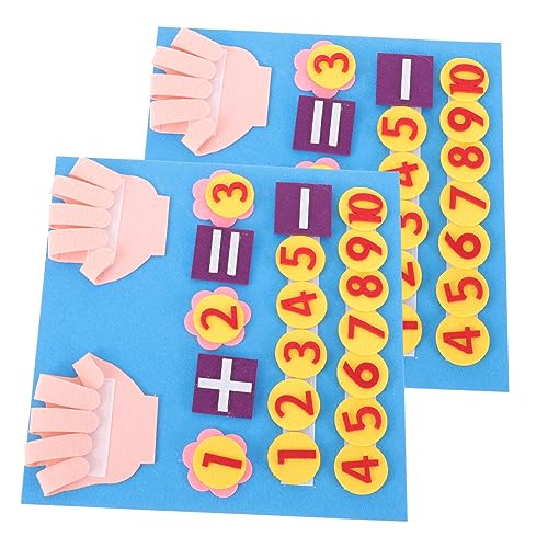 TOYANDONA 2 Sätze Montessori Lernspielzeug Filz Finger Zahlen Addieren Subtrahieren Mathe für Kleinkinder Kindergarten Pädagogische Frühförderung von TOYANDONA