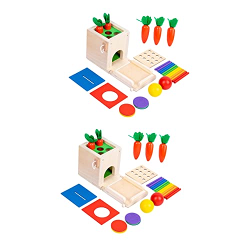 TOYANDONA 2 Sätze Münzbox Spielzeug Kinderspielzeug Spielzeug für Kleinkinder motorik Kleinkindspielzeug Sinnesspielzeug für Kinder lustiges sensorisches Spielzeug Puzzle Blöcke Holz von TOYANDONA