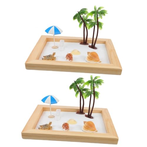 TOYANDONA 2 Sätze Ocean Sand Tischdekoration Sandkastenspielzeug Zum Spielen Am Strand Sandlandschaft Miniaturbausätze Desktop-dekor Bürodekoration Plastik Ornamente Ozean von TOYANDONA