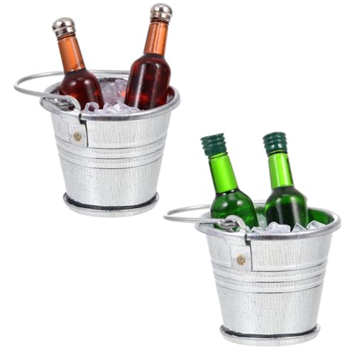 TOYANDONA Puppenhaus Mini-Bierflaschen-Eimer-kit Mini-Eimer Für Puppenhausbedarf von TOYANDONA