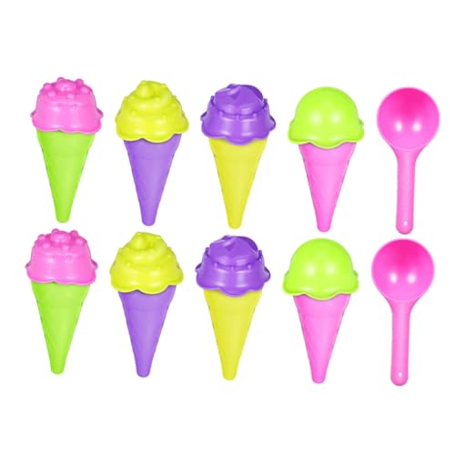 TOYANDONA 2 Sätze Sandspielzeug Eiscreme Formen aus Kunststoff Tragbares Sandspielset mit Vielfältigen Eiscreme Motiven für Indoor Sandkasten Outdoor Strandspaß Leicht zu Reinigen und von TOYANDONA