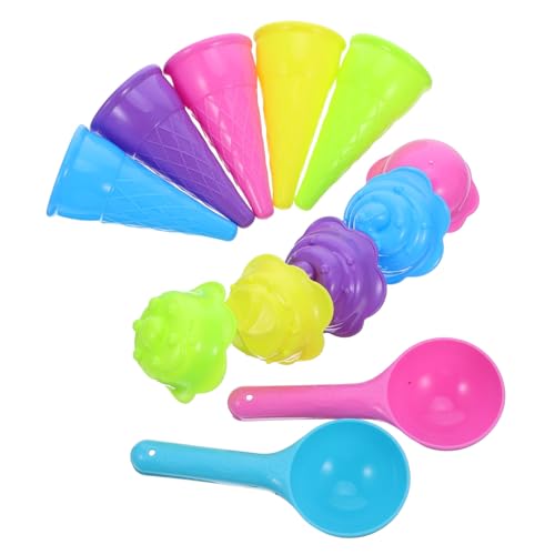 TOYANDONA 2 Sätze Sandspielzeug Eiscreme Sandförmchen und Sandschaufel aus Kunststoff Vielseitig für Strand Sandkasten Innen und Außenbereich Langlebig und Kreativ für Spielerisches Lernen von TOYANDONA