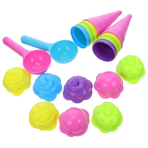 TOYANDONA 2 Sätze Sandspielzeug Eiscreme Sandförmchen und Schaufel aus Kunststoff für Strand Sandkasten und Indoor Outdoor Spielspaß von TOYANDONA