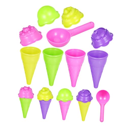 TOYANDONA 2 Sätze Sandspielzeug Eiscreme Set mit Kunststoffformen Realistischen Eistüten Schaufeln Kindgerechtes Leichtes Outdoor für Strand Garten und Poolside Play Set von TOYANDONA