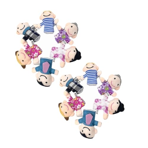 TOYANDONA 2 Sätze Teilig Mini Fingerpuppen Familie Handpuppen für Frühpädagogik Kindergarten Interaktives Inklusive Großeltern Eltern Schwester Puppen von TOYANDONA