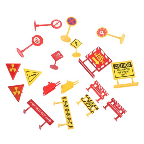 TOYANDONA 2 Sätze Teiliges Miniatur Verkehrsschilder Spielset Realistische Straßenverkehrszeichen Pädagogisches für Kompakt und Praktisch Fördert Verkehrssicherheit und Lernspaß von TOYANDONA