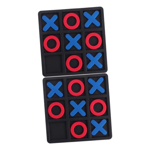TOYANDONA 2 Sätze Toe- Schach Pädagogisches Brettspiel Bildungsspielzeug Pädagogisches Für Interaktives -Eltern-Spiel PVC Black von TOYANDONA