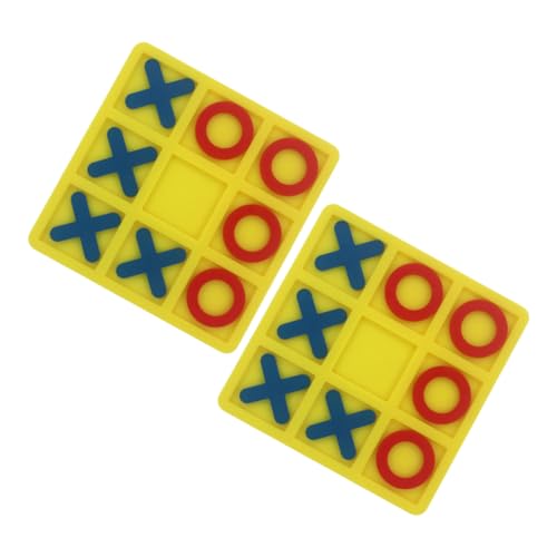 TOYANDONA 2 Sätze Toe- interaktives Interactive Toys für Schach-Brettspiel- Alter der xo Schach Bildungsspielzeug Abs Yellow von TOYANDONA