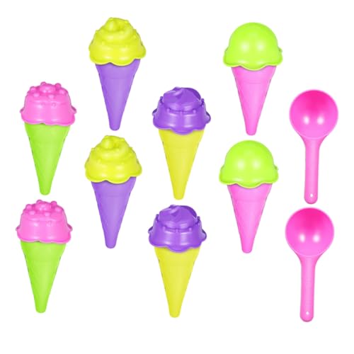 TOYANDONA 2 Sätze Tragbare Eiscreme Sandspielzeug für Kreative Kunststoffformen Leicht und Sicher für Indoor Sandkästen Outdoor Strandspiele Sommerliches Sandförmchen Set von TOYANDONA