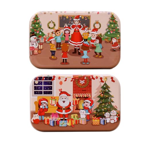 TOYANDONA 2 Sätze Weihnachtsrätsel Weihnachtspuzzle Zum Selbermachen Pädagogisches Puzzle Weihnachtspuzzle Aus Holz Puzzlespielzeug Weihnachts-DIY-Puzzle Colorful Blechbüchse TOYANDONA 2 Sätze Weihnachtsrätsel Weihnachtspuzzle Zum Selbermachen Pädagogisches Puzzle Weihnachtspuzzle Aus Holz Puzzlespielzeug Weihnachts-DIY-Puzzle Colorful Blechbüchse von TOYANDONA