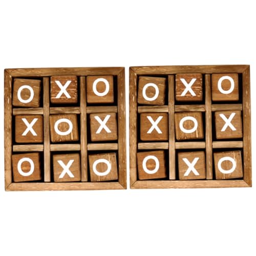 TOYANDONA 2 Sätze xo Schach Kinderspielzeug Tischspiel 4 in Einer Reihe 3D-Puzzles aus Holz Tee Rätsel Holzspielzeug Xo-Brettspiele klassisch Spielzeugset Kaffetisch von TOYANDONA