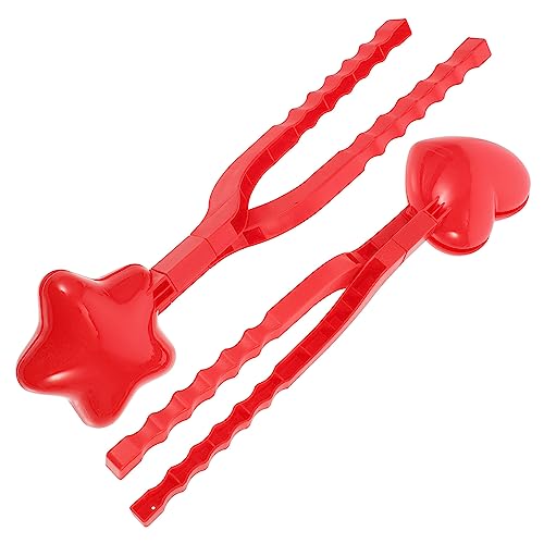 TOYANDONA 2 Satz Schneeballform Schneekegelhersteller Schneeball-Clip künstlicher Schnee schneeballzange schneeballmacher Schneeballschlacht-Tool lustige Schneeballklemme Plastik rot von TOYANDONA