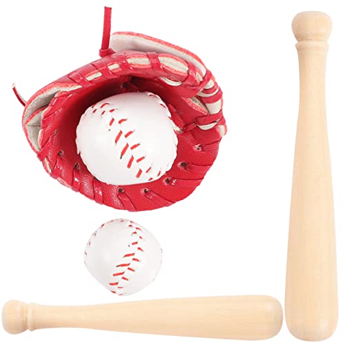 TOYANDONA 2 Sets Baseball Softball Überziehhandschuhe Miniatur Baseballschläger Dekorations Kits Miniatur Fäustlinge Party Baseball Goodies Mini Baseball Für Baseball von TOYANDONA