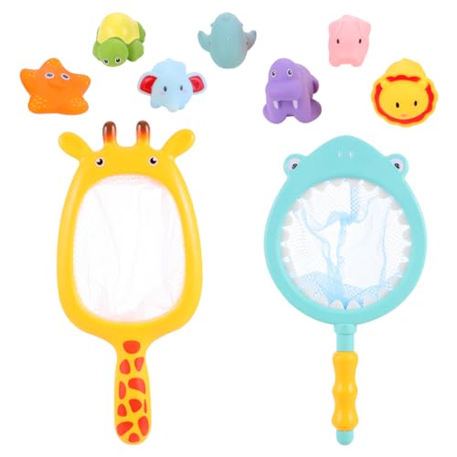 TOYANDONA 2 Sets Fischernetz Badespielzeug Kinderspielzeug Tier Badespielzeug Schwimmendes Badespielzeug Quetsch Badespielzeug Badespielzeug Badespielzeug von TOYANDONA