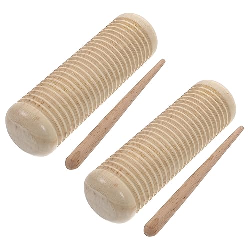 TOYANDONA 2 Sets Holz Sandeimer Schlagzeug Früherziehungsspielzeug Musikspielzeug Guiro Instrument Schlaginstrument Guiro Holz Schlaginstrument Lernspielzeug Musikspielzeug von TOYANDONA