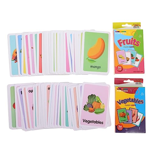 TOYANDONA 2 Sets Kognitive Lernkarten Kleinkindspielzeug Lernkarten Für Den Kindergarten Lernspielzeug Für Lernkarten Für Kleinkinder Lernspielzeug Lernkarten Lernspielzeug von TOYANDONA