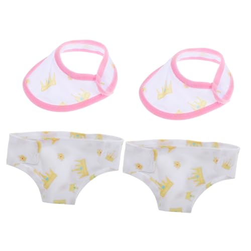 TOYANDONA 18 Zoll Puppenwindeln Unterwäsche-Set 2 Lätzchen Babypuppen-zubehör Wiederverwendbar Bequemer Stoff Für Die Puppenkleidungskollektion von TOYANDONA