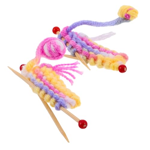 TOYANDONA 2 Sets Mini Simulationswolle Minispielzeug Strickzubehör 112 Minigarn Puppenhaus Miniaturgarn Wollstrickspielzeug Gestrickte Wolle Puppenspielzeug 112 Gestrickter von TOYANDONA