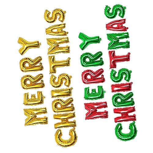 TOYANDONA 16-zoll-buchstabenballons Aus Aluminiumfolie Für Die Feiertage 2er-pack Weihnachtsdekoration Partyzubehör von TOYANDONA