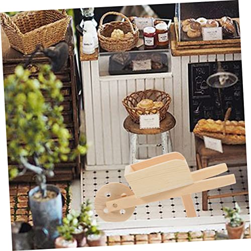 TOYANDONA 2 Stck Miniatur Schubkarre Teiliges aus Holz Detailgetreues Puppenhaus Zubehör Realistische Mini Garten Dekoration Geeignet Fotorequisite für Puppenhäuser von TOYANDONA