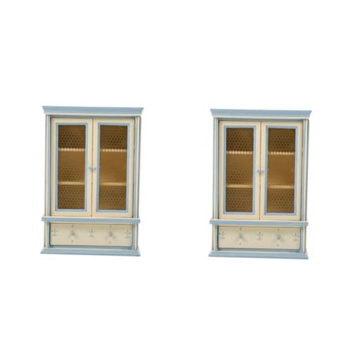 TOYANDONA 2 Stck Möbelmodell Kreatives Design Detailreiche Vitrine für Puppenhaus Zubehör und Dekoration Geeignet für Kinderzimmer und Sammler von TOYANDONA