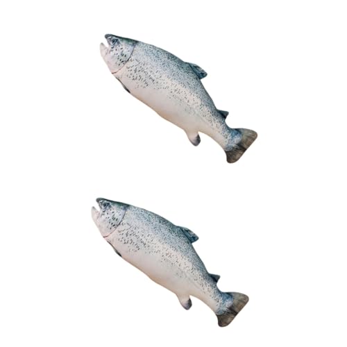 TOYANDONA 2 Stck Plüschkissen Bass Fischform Realistisch Gefüllt Kuscheltier Sofa Deko für Zuhause und Themenräume von TOYANDONA
