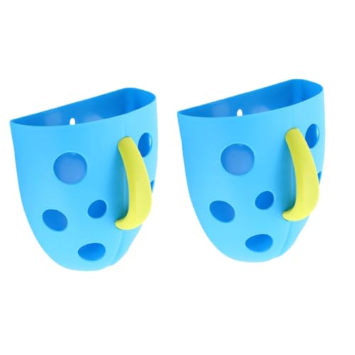 TOYANDONA 2 STK Lagerung blau Badewanne Spielzeug Plastikkörbe Spielzeuge Lagerregale Bad Aufbewahrungsbeutel Badezimmer-Organizer verdicken Aufbewahrungstasche Aufbewahrungskiste Baby von TOYANDONA