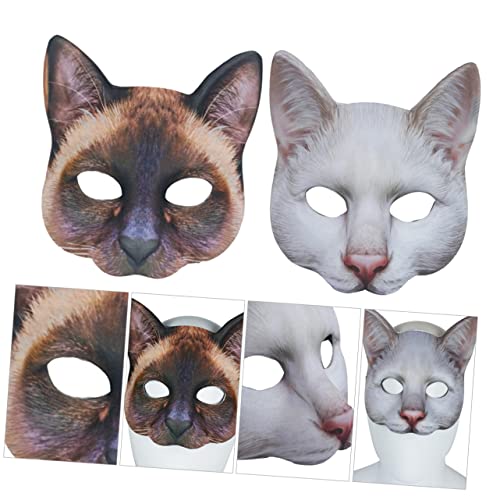 TOYANDONA 2stücke Katzenmasken Realistische Kostüm-masken Für Partys Und Karneval Braun Weiß Einzigartiges Design Für Halloween-deko Und Maskerade TOYANDONA 2stücke Katzenmasken Realistische Kostüm-masken Für Partys Und Karneval Braun Weiß Einzigartiges Design Für Halloween-deko Und Maskerade von TOYANDONA