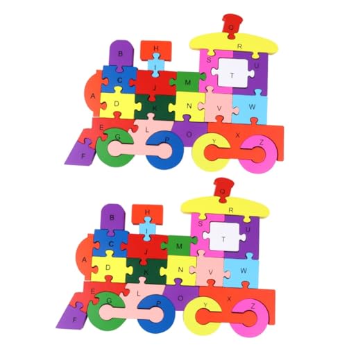 TOYANDONA 2 Stück 26 Kinderpuzzle Buchstabenrätsel Bausteine ​​für Kinder Kinderspielzeug Kinder rätsel Spielzeuge Puzzle-Spielzeug für Kinder Bausteinspielzeug hölzern Blöcke Bambus von TOYANDONA