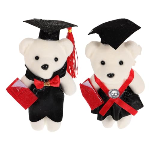 TOYANDONA 2 Stück Abschluss Dr. Bär Kleine Bärenpuppe Bär Ornament Plüschbärenspielzeug Abschluss Bär Partyversorgung Entzückendes Bärenspielzeug Abschlussbär- Black Schaum von TOYANDONA