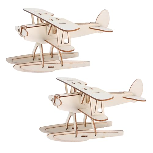 TOYANDONA 2 Stück DIY Holzflugzeugmodell Set Bemalbares Segelflugzeug aus Holz Pädagogisches Kreativspielzeug Hand Auge Koordination und Künstlerischen Fähigkeiten für Kompakt und von TOYANDONA