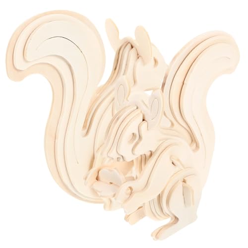 TOYANDONA 2 Stück DIY Holzpuzzle Squirrel Tierform Selbstmontage Holztiere Pädagogisches Kreativspielzeug für Geduld und Feinmotorik von TOYANDONA