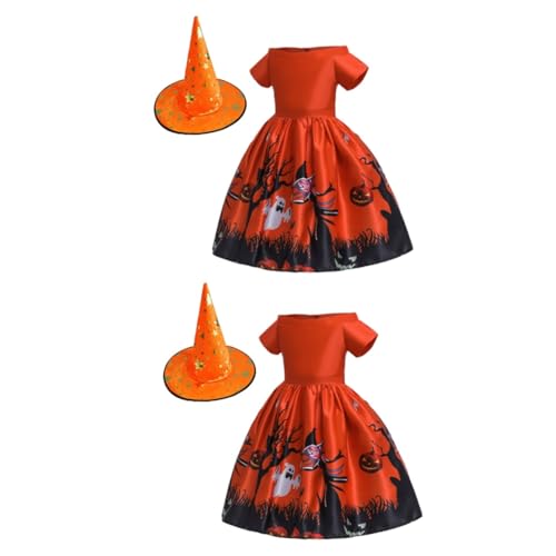 TOYANDONA 2st Maskerade-partykleid Mädchen-outfits Abschlussball Ballkleid Ballkleider Mädchen Kleider Maskerade-outfit Abschlussball Anzug Kleider Mit Kurzen Ärmeln Rock Hut Halloween Kind von TOYANDONA