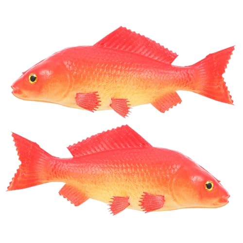 TOYANDONA 2 Stück Das Tier Tiermodelle Kleine Fischstatue Fischmodell Tiermodell Desktop Fischdekoration Tierfiguren Simulation Realistische Fischfiguren Kleine Fischfiguren Rot Pu von TOYANDONA