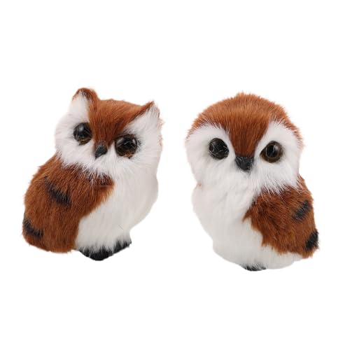TOYANDONA 2 Stück Eulen Plüschtiere Kuscheltier Weiches Stofftier für Realistische Eulenform Niedlicher Huggable Plüsch Deko zu Geburtstag Feiertagen von TOYANDONA