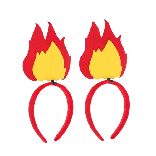 TOYANDONA 2 Stück Feuerflammen Haarband Kostüm Kopfschmuck für Halloween und Karneval Leichte und Bequeme Haarschmuck Accessoires für Cosplay Partys und Verschiedene von TOYANDONA