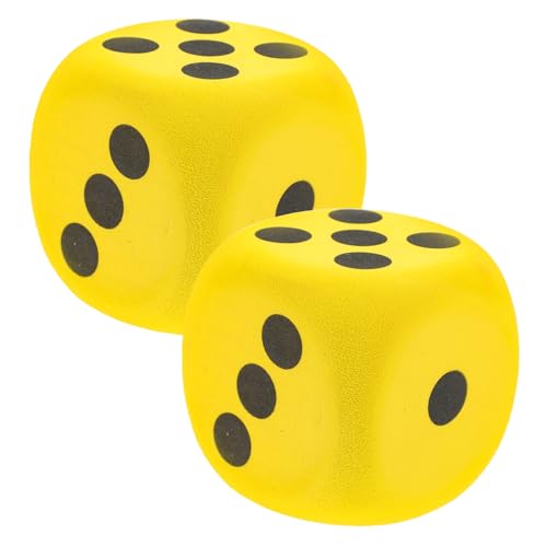 TOYANDONA 2 Stück Große Schaumstoffwürfel Großes Würfelkissen Jumbo-würfel Große Schaumwürfel Trocken Abwischbare Würfel Tischspielwürfel Riesige Würfelstütze Spielabendspielzeug Yellow Eva von TOYANDONA