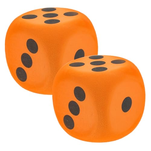 TOYANDONA 2 Stück Große Schaumstoffwürfel Spiel Punkt Riesige Schaumstoffwürfel Party Mehrseitige Würfel Große Würfel Zahlenwürfel Würfel-stütze Platzwertwürfel Große Schaumwürfel Eva Orange von TOYANDONA