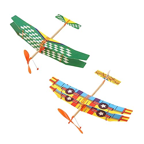 TOYANDONA 2 Stück Gummiband Flugzeug Modell Spielzeug für Kinder Kleiner Segelflugzeuge Leicht und Tragbar für Drinnen und Draußen TOYANDONA 2 Stück Gummiband Flugzeug Modell Spielzeug für Kinder Kleiner Segelflugzeuge Leicht und Tragbar für Drinnen und Draußen von TOYANDONA